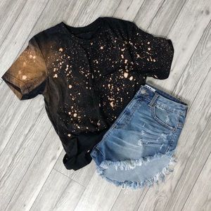 NEW Destroyed Bleached Grunge Tee Shirt S-5X
